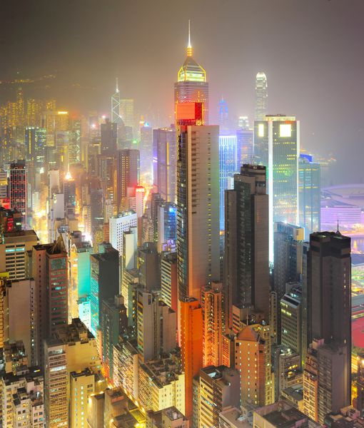 مرکز تجاری هنگ کنگ در شب