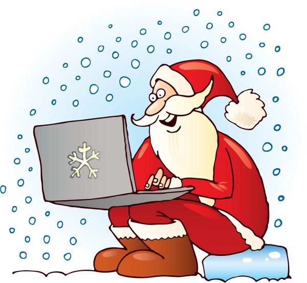 بابا نوئل با لپ تاپ