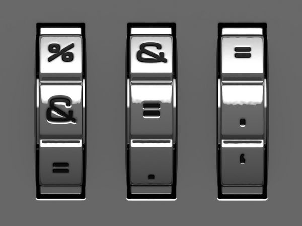 نمادها از الفبای قفل ترکیبی