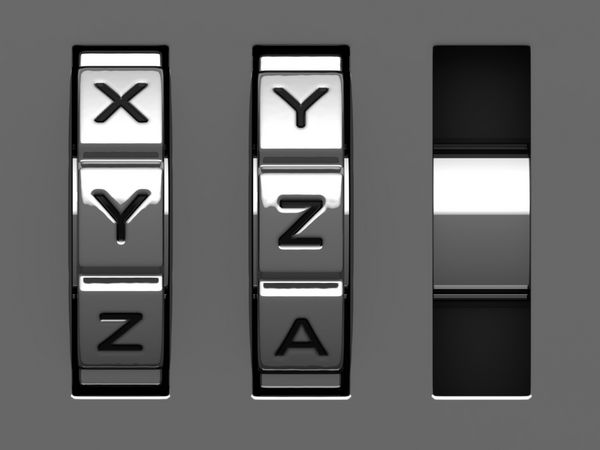 حروف Y Z از الفبای قفل ترکیبی