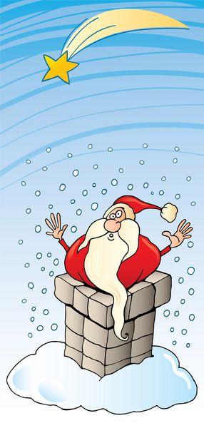کارت کریسمس بابا نوئل در دودکش