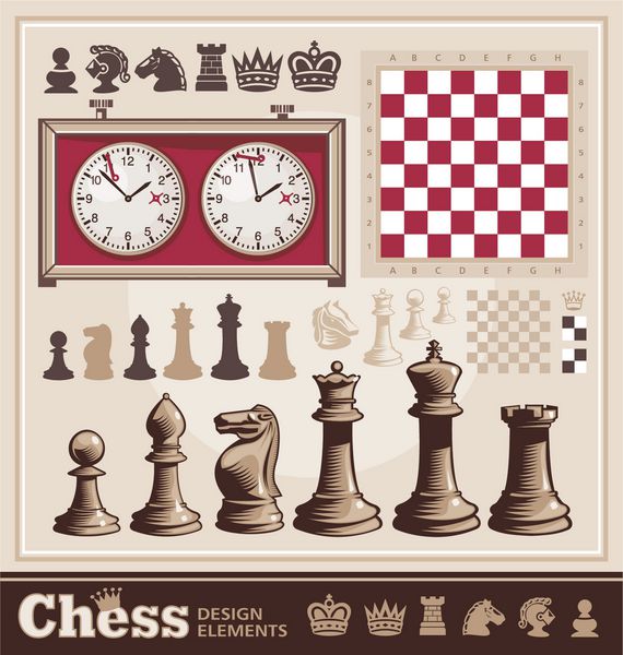مجموعه ای از عناصر طراحی شطرنج