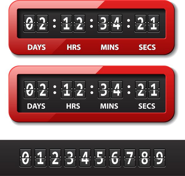 وکتور شمارنده مکانیکی قرمز - تایمر شمارش معکوس