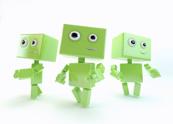 سه اسباب بازی رباتیک که به روش های مختلف راه می روند