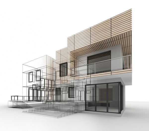 پیشرفت طراحی خانه طراحی معماری و تجسم