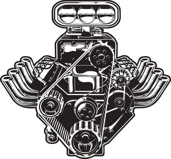 موتور توربو کارتون دقیق فرمت eps-8 موجود که توسط گروه ها و لایه ها برای ویرایش آسان جدا شده است