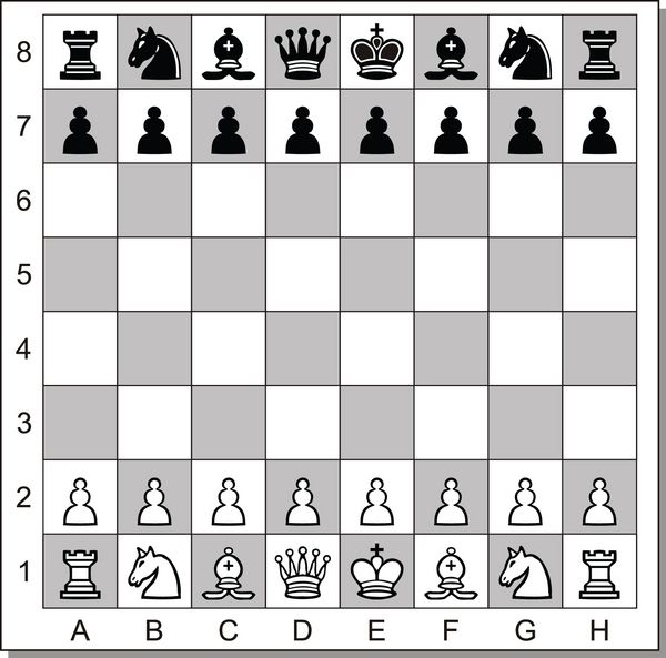 صفحه شطرنج با فیگور شطرنج
