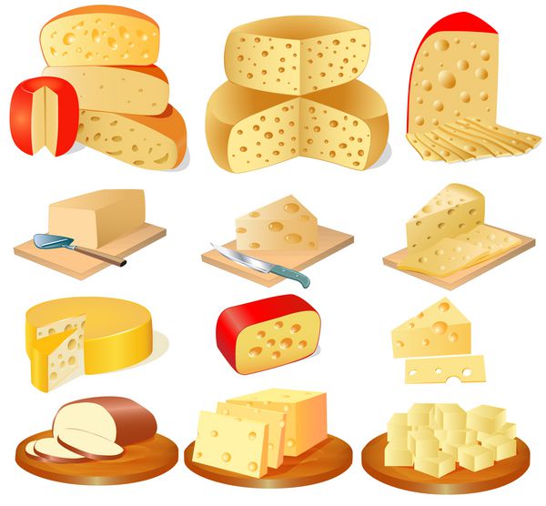 تصویر مجموعه ای از انواع پنیر
