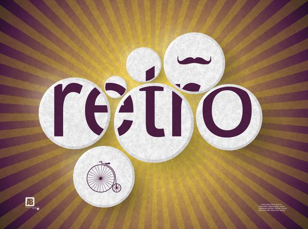 کلمه رترو در دایره ها