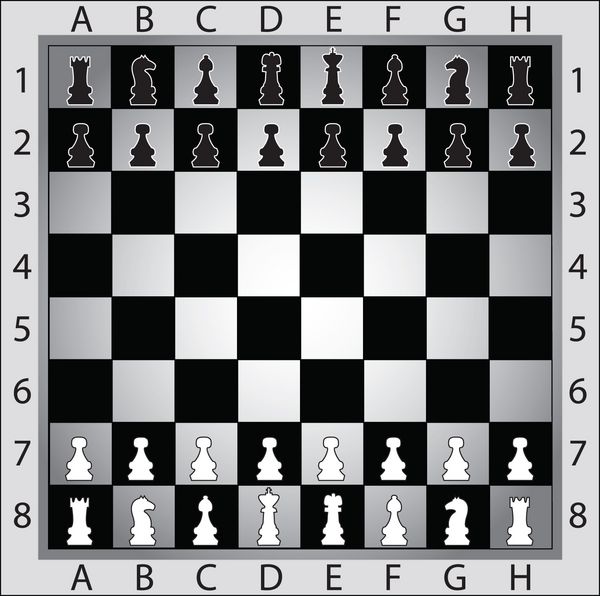 صفحه شطرنج با فیگورهای شطرنج