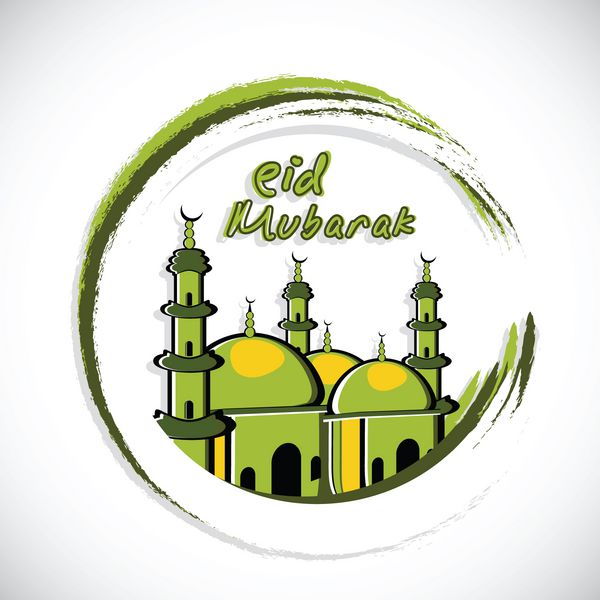 پس زمینه جشنواره جامعه مسلمانان عید فطر عید مبارک با تصویر مسجد در پس زمینه انتزاعی