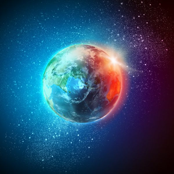 تصویر رنگی از سیاره زمین در فضا