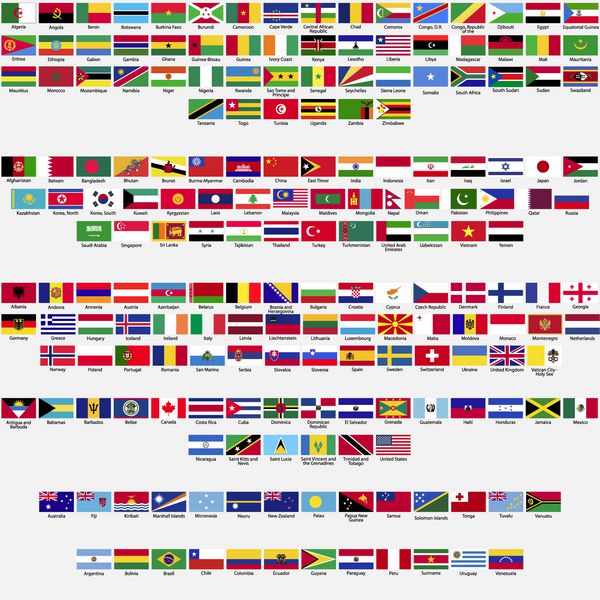 پرچم های جهان همه کشورهای مستقل به رسمیت شناخته شده توسط سازمان ملل مجموعه فهرست بندی شده بر اساس حروف الفبا بر اساس قاره ها قسمت 10