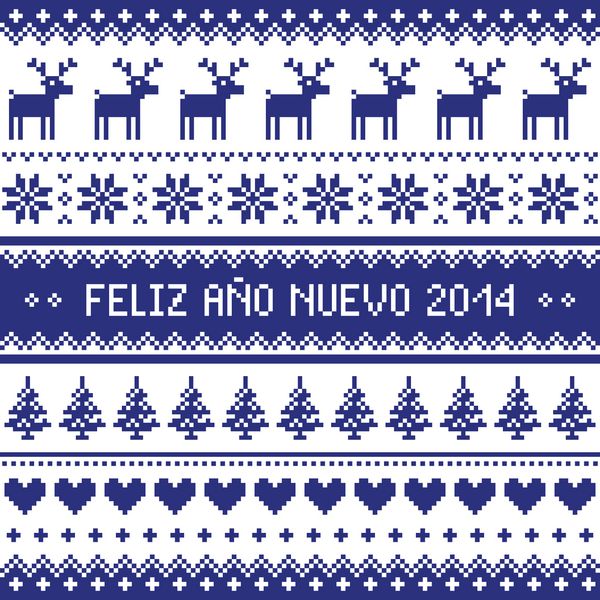 Feliz Ano Nuevo 2014 - الگوی سال مبارک اسپانیایی