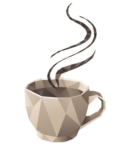 فنجان قهوه به سبک اوریگامی