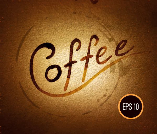 تصویر قهوه طراحی قهوه هنر قهوه پوستر قهوه حروف قهوه روی پس زمینه گرانج لکه قهوه وکتور را می توان برای منوی رستوران علامت کافی شاپ و غیره استفاده کرد