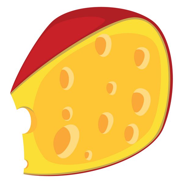پنیر جدا شده در زمینه سفید وکتور