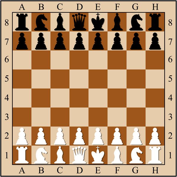 صفحه شطرنج با مهره های شطرنج وکتور
