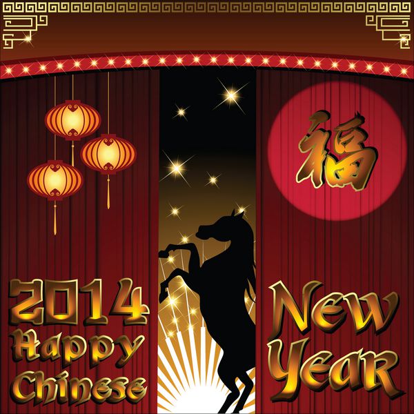 سال نو انتزاعی چینی با HOG به معنای خوش شانس در چینی در گرافیک و پس زمینه وکتور 