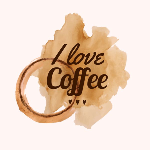 وکتور با عبارت I love coffee و pour coffee blot