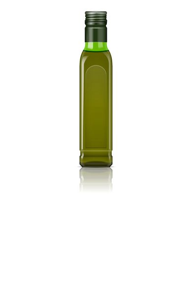روغن زیتون در بطری شیشه ای سبز قالب برای طراحی محصول مجموعه بسته بندی