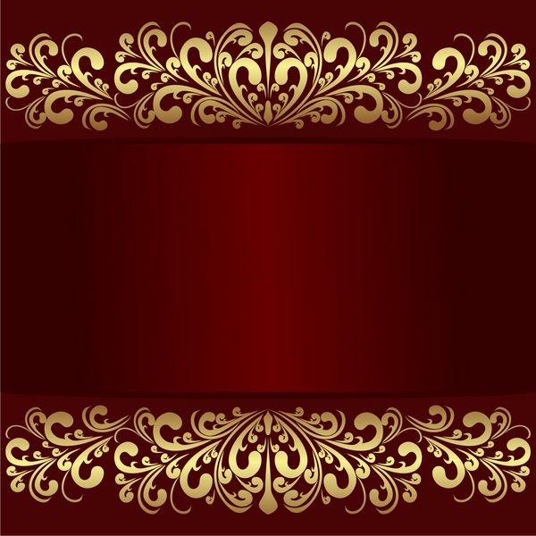 پس زمینه قرمز لوکس با حاشیه های سلطنتی طلایی