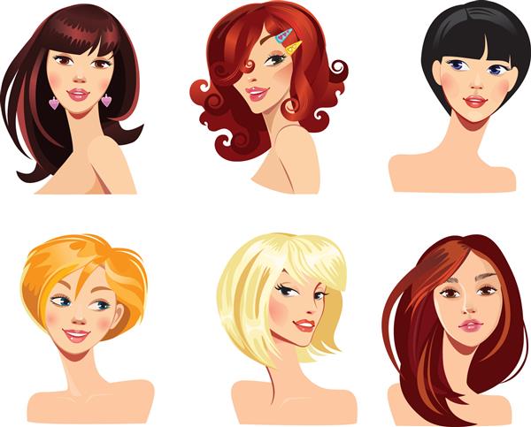 چهره های مختلف زنان با مدل مو