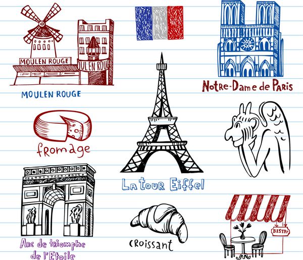 نمادهای فرانسه در سبک طراحی ساده