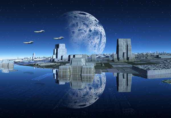 شهر بیگانه با آب ماه و سفینه های فضایی