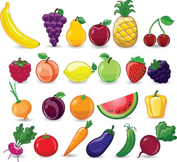 کارتون سبزیجات و میوه جات
