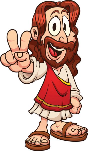 کارتون عیسی وکتور کلیپ آرت با شیب ساده همه در یک لایه