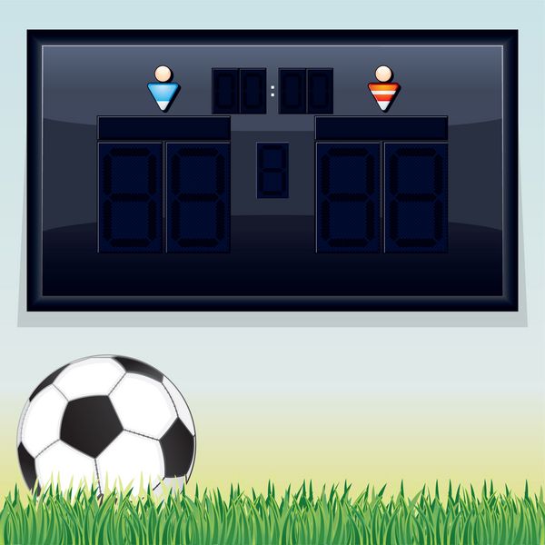 نمایش جدول امتیازات فوتبال قالب وکتور با فضا برای متن و طرح شما