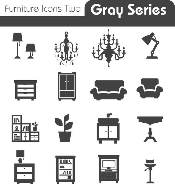 Furniture Icons خاکستری سری دو