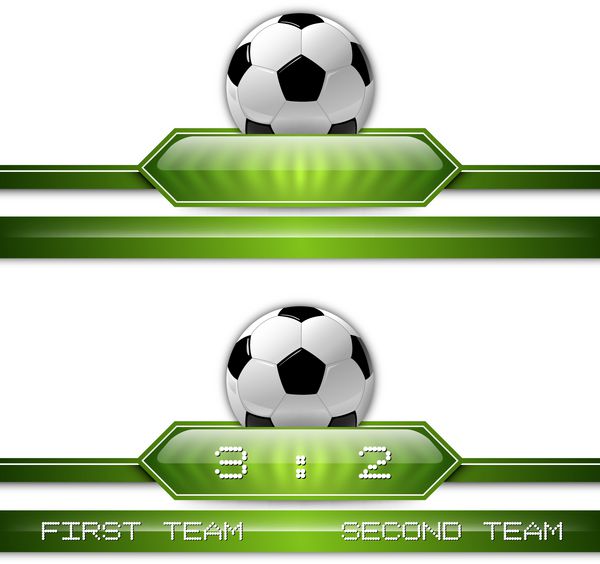 نماد فوتبال فوتبال با دکمه سبز برای اطلاعات امتیاز