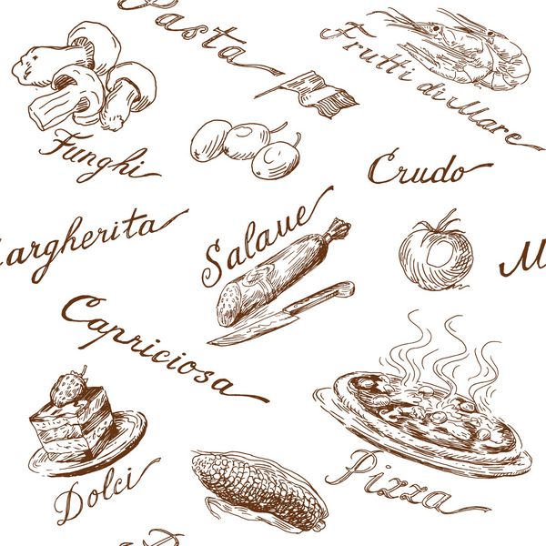 الگوی بدون درز غذاهای ایتالیایی