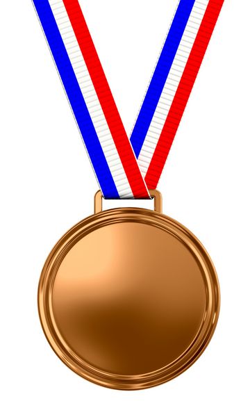مدال برنز خالی با روبان سه رنگ - رندر سه بعدی