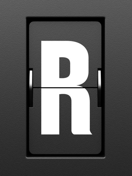 حرف R از الفبای تابلوی امتیاز مکانیکی