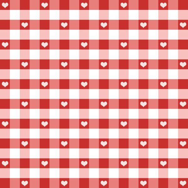 وکتور - الگوی بدون درز Hearts Gingham طراحی قدیمی در رنگ قرمز روز ولنتاین برای کتاب های کودک آلبوم های اسکرپ بوک فایل دارای الگوی نمونه است که به طور یکپارچه هر شکلی را پر می کند