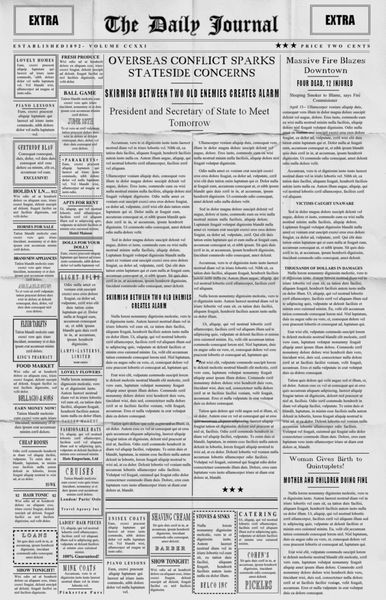 الگوبرداری از روزنامه قدیمی با استفاده از لاتین جعلی