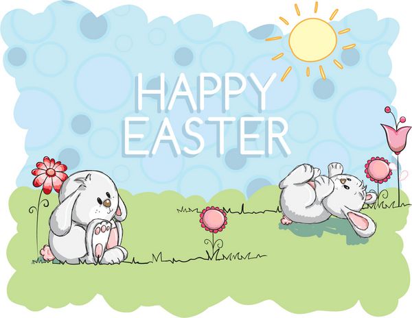 کارت تبریک عید پاک - بازی خرگوش ها