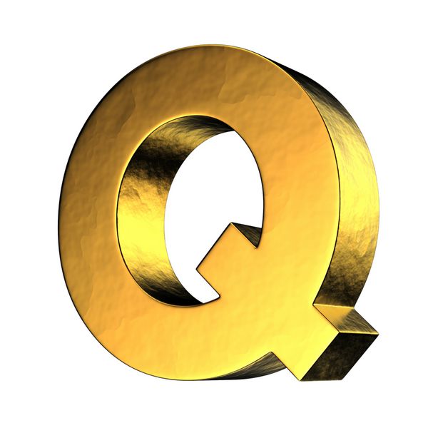 حرف Q از الفبای جامد طلایی یک مسیر قطع وجود دارد