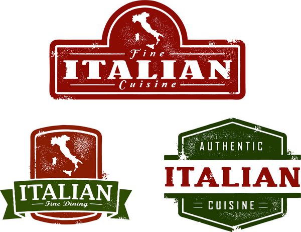 گرافیک غذاهای ایتالیایی به سبک وینتیج
