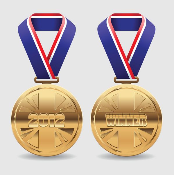 مدال های بردار طلا با مساحت برای قرار دادن کپی خود