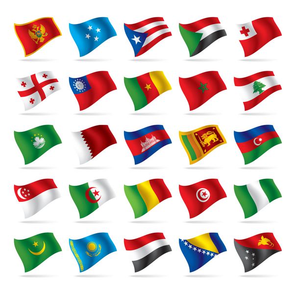 مجموعه وکتور پرچم های جهان 4