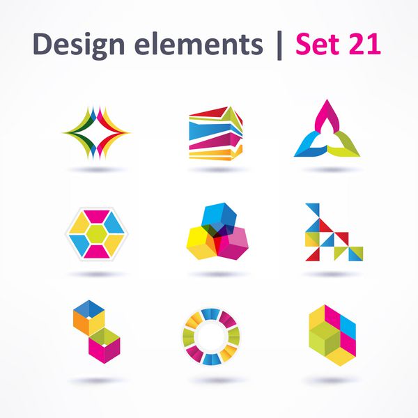 عناصر طراحی کسب و کار نماد برای چاپ و وب تنظیم شده است بردار