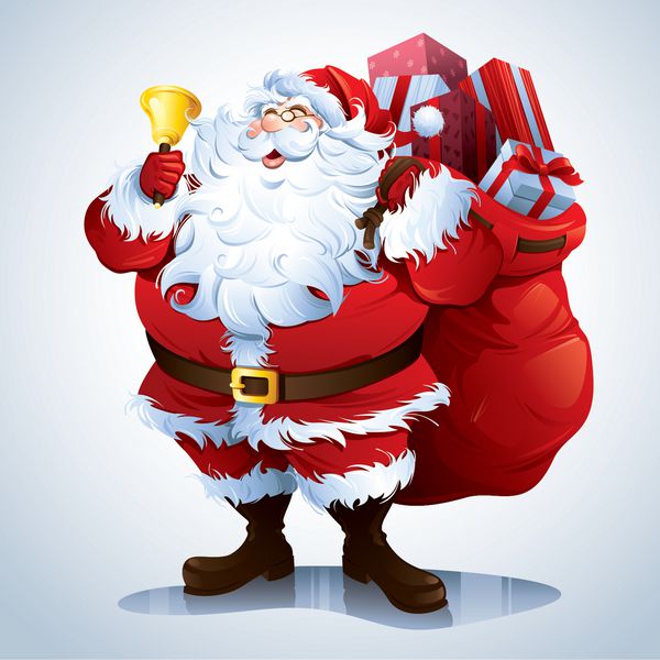 بابا نوئل در حال حمل گونی پر از هدایا
