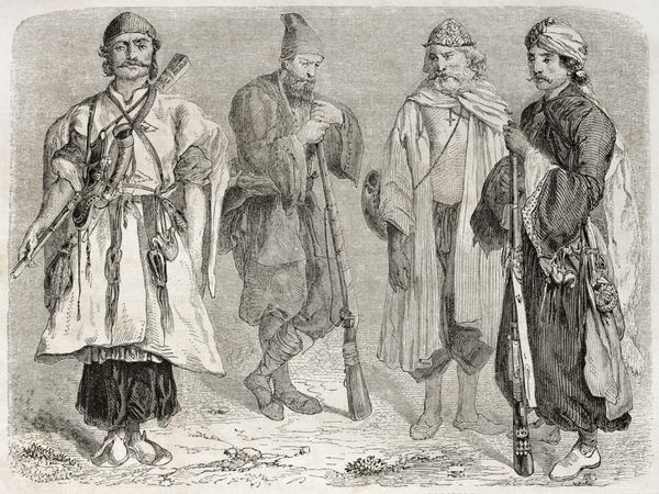تصویر قدیمی مردان ایرانی ایجاد شده توسط Laurens منتشر شده در Le Tour du Monde پاریس 1860