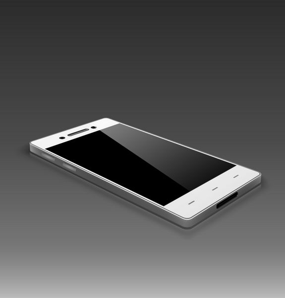 تلفن هوشمند مدرن نسخه سفید سه بعدی
