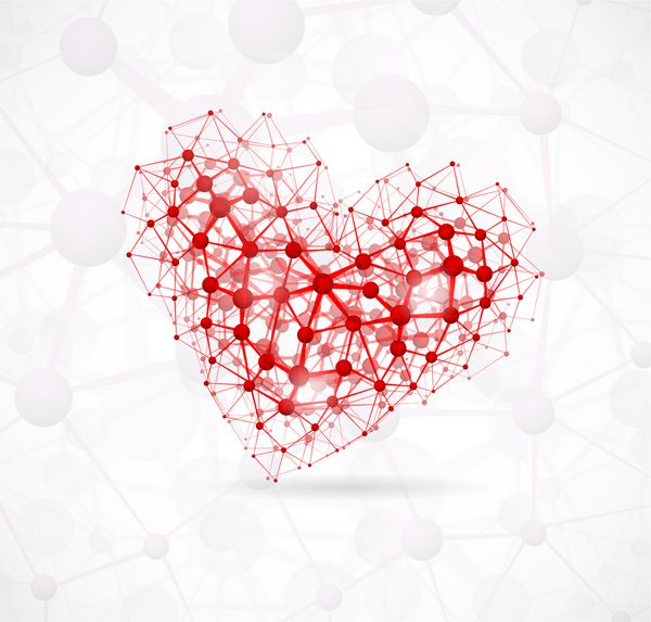 تصویر قلب متشکل از ساختار مولکولی