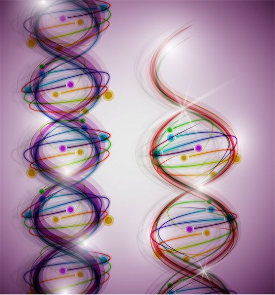 پس زمینه انتزاعی با تصویری رنگارنگ از مولکول DNA